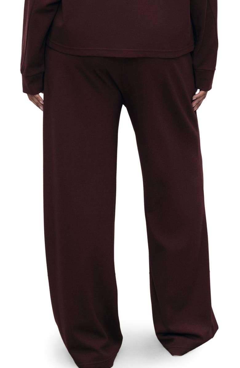 MANGO Florida Elastic Waist Pants, Alternate, color, Burgundy
