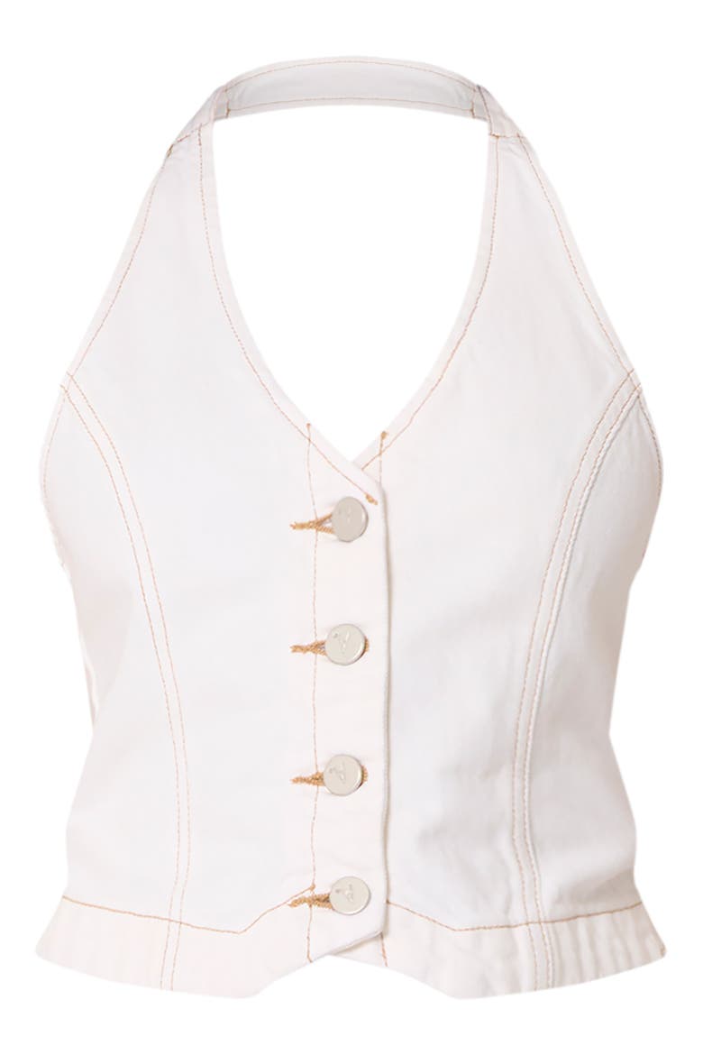 C'est La Vie Halter Vest, Alternate, color, PORCELIAN