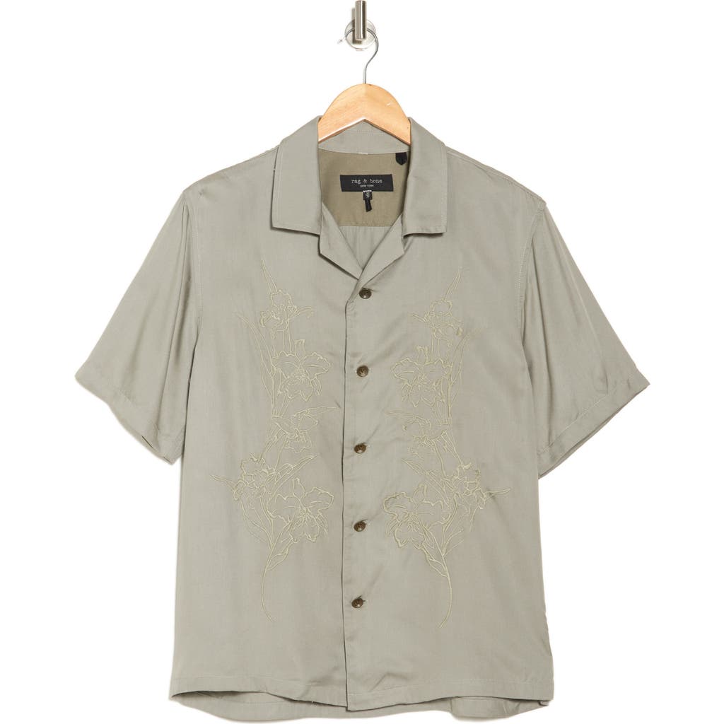Rag & Bone Avery Floral Embroidered Camp Shirt