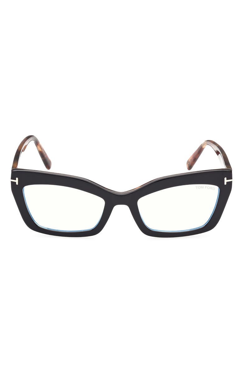 TOM FORD 54mm Cat Eye Blue Light Blocking Glasses, Main, color, 