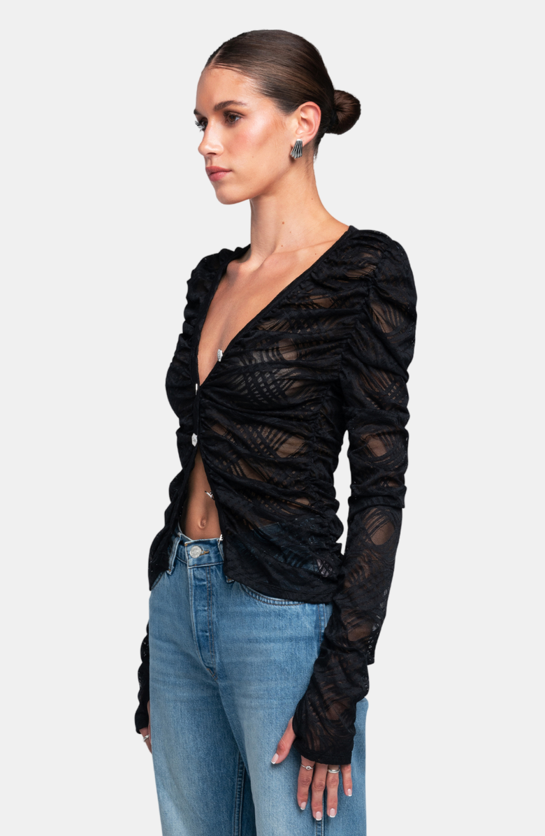 OW Collection WANTED Lace Cardigan, Alternate, color, Black