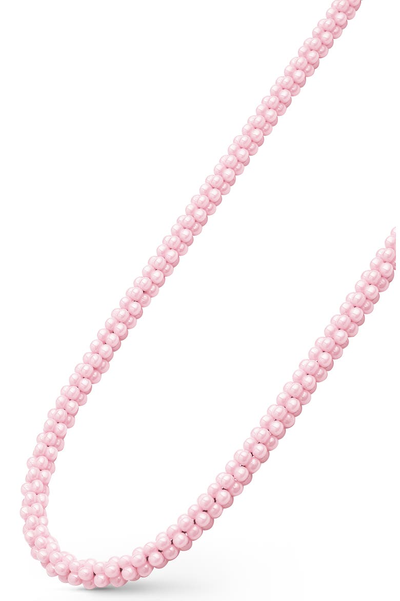 Pink Caviar Ceramic Beaded Necklace, Alternate, color, PINK