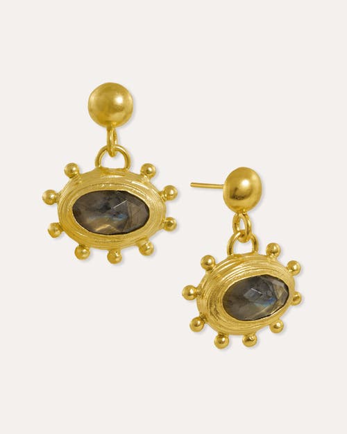 Ottoman Hands Zand Labradorite Drop Earrings In Gold