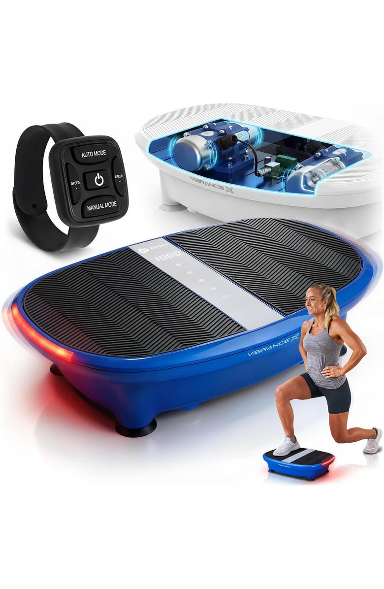 Lifepro Vibration Plate for Lymphatic Drainage Vibrat with LED Indicator Whole Body Vibrating Plate Exercise Machine, Main, color, Blue