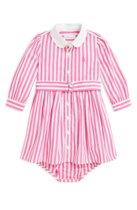 Stripe Cotton Poplin Shirtdress (Baby)