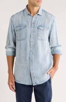 Tommy Bahama Go West Lyocell & Linen Snap-Up Western Shirt