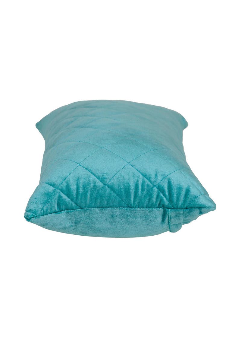 Milo Quilted Throw Pillow, Alternate, color, AQUA