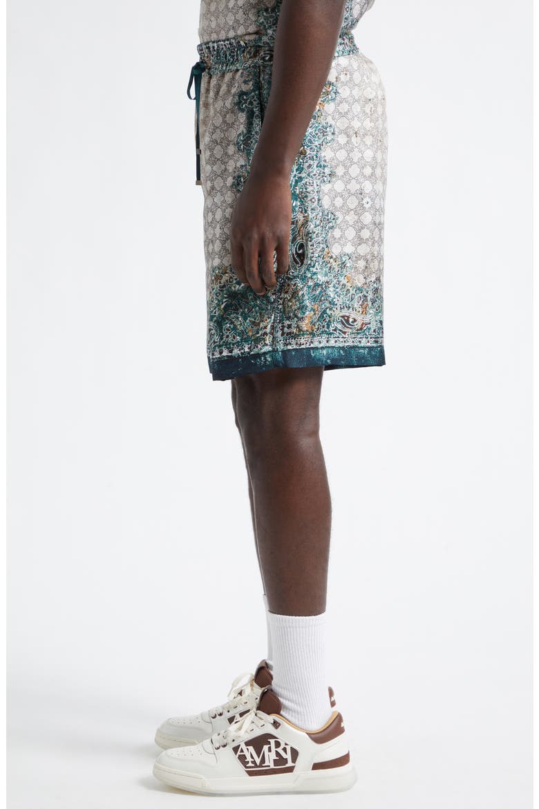 Monogram Bandana Print Silk Shorts, Alternate, color, MULTI ARCHIVED