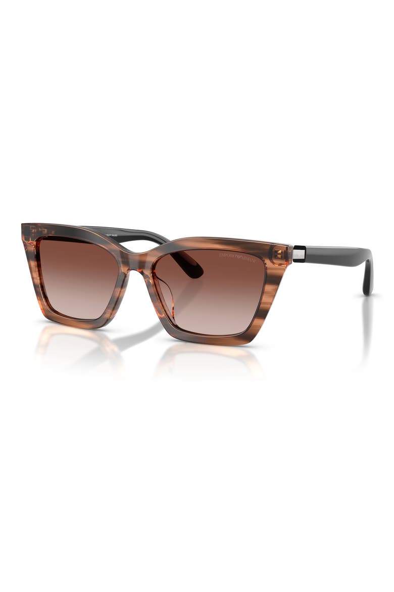 54mm Butterfly Sunglasses, Alternate, color, STRIPED BROWN / GRADIENT BROWN