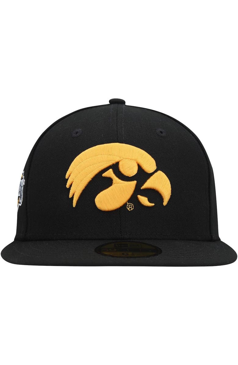New Era Men's New Era Black Iowa Hawkeyes Patch 59FIFTY Fitted Hat, Alternate, color, Black