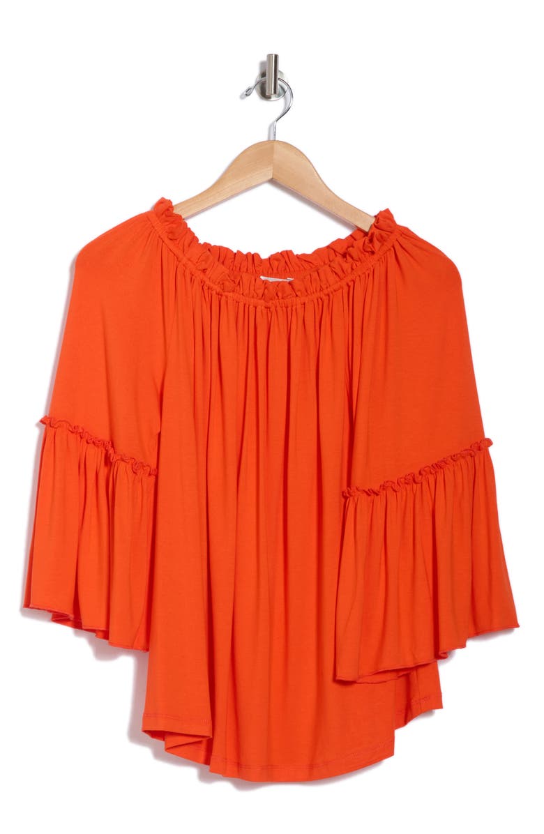 PATRIZIA LUCA Off-the-Shoulder Flowy Top, Alternate, color, Orange