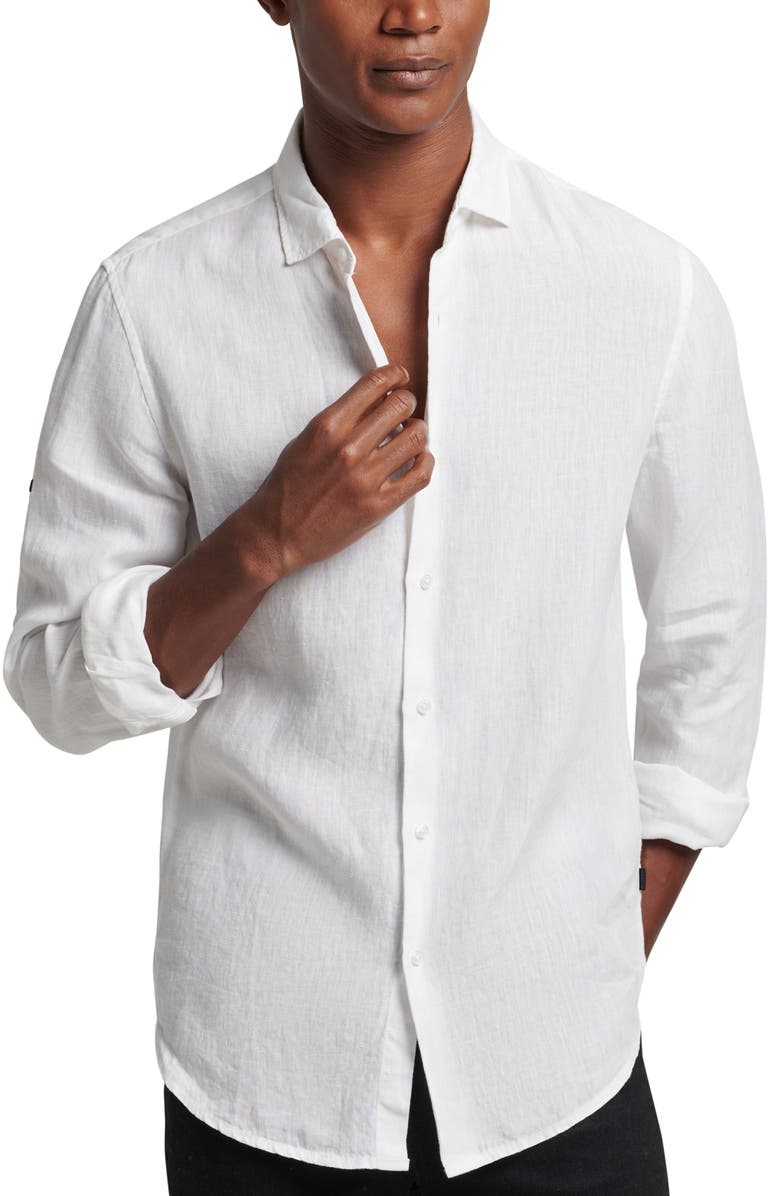 Superdry Studios Casual Linen Button-Up Shirt, Main, color, 