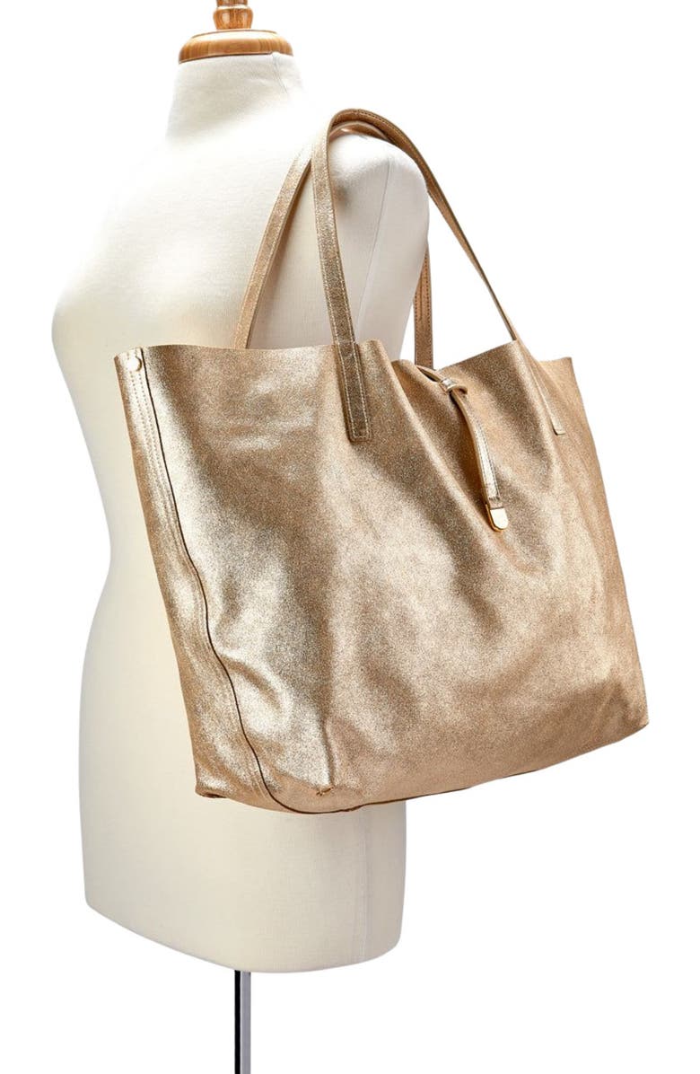 GiGi New York Reversible Luna Tote, Alternate, color, Platinum Metallic