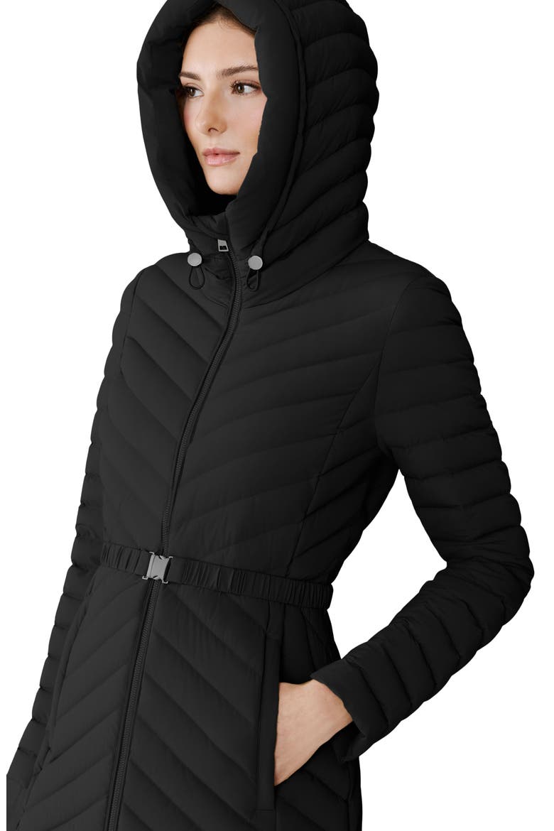 Estelle Water Resistant 700 Fill Power Hooded Down Jacket, Alternate, color, BLACK