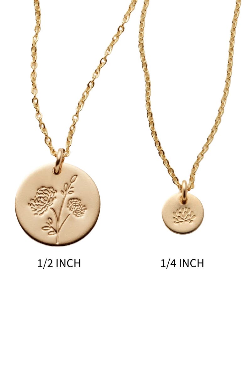 November Birth Flower Necklace, Alternate, color, Silver