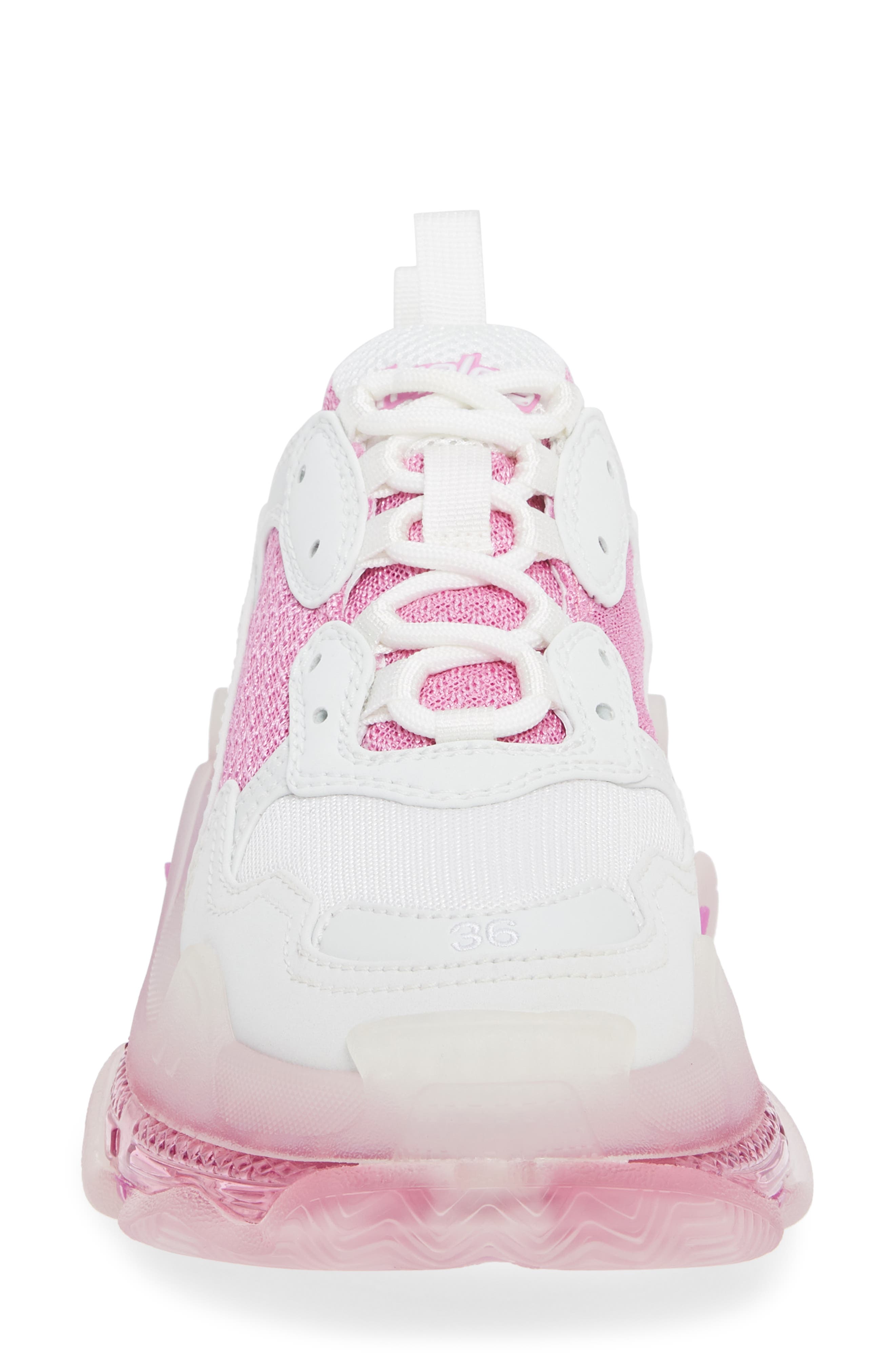 Triple S Low Top Sneaker, Alternate, color, PINK/ WHITE