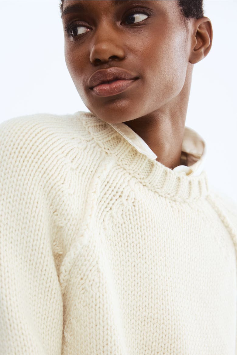 Raglan-sleeved Jumper, Alternate, color, Cream