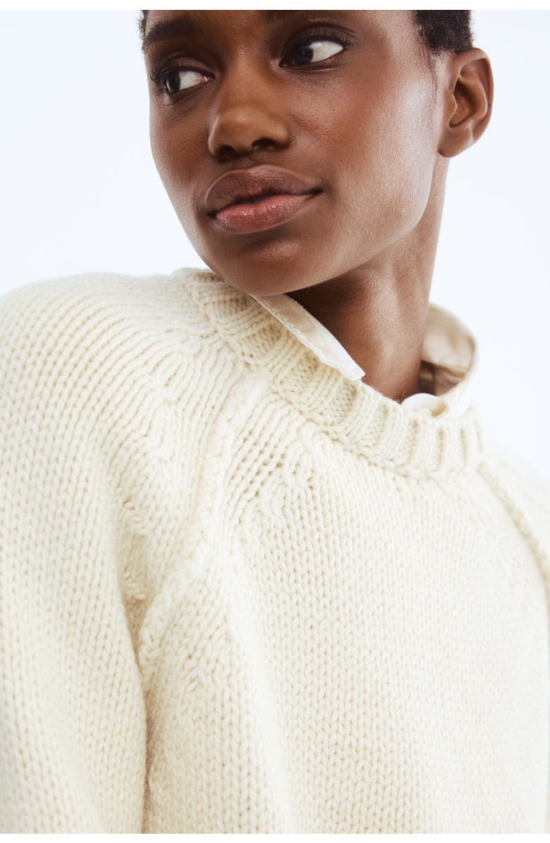 H&M Raglan-sleeved Jumper, Alternate, color, Cream