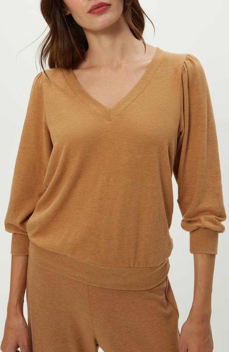 Michael Stars Gabriella V-Neck Top, Alternate, color, Cumin