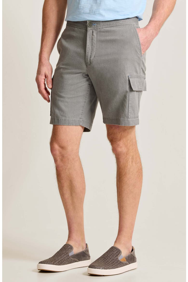 Linen in Paradise Flat Front Cargo Shorts, Main, color, SHADOW