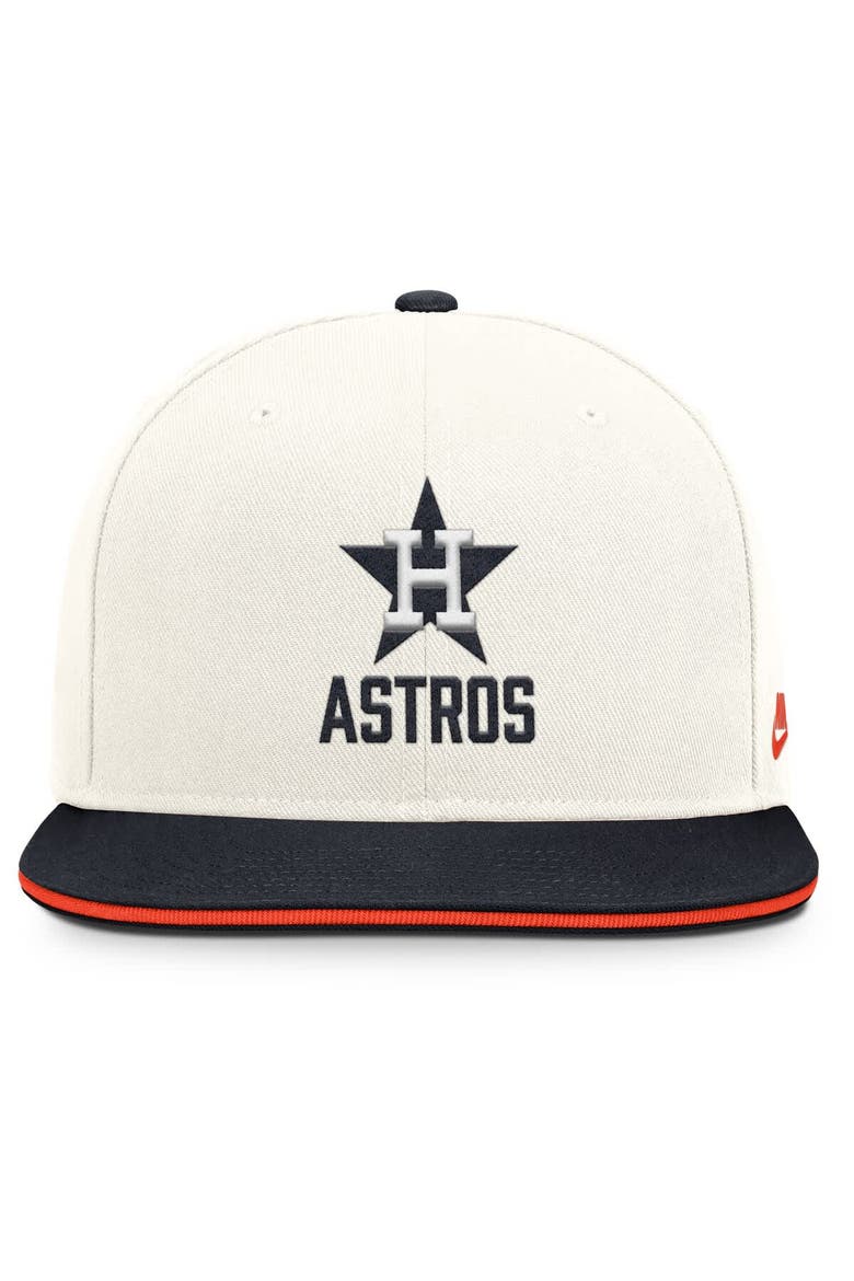 Men's Nike Cream/Navy Houston Astros Cooperstown Pro Dri-FIT Snapback Hat, Alternate, color, Cream