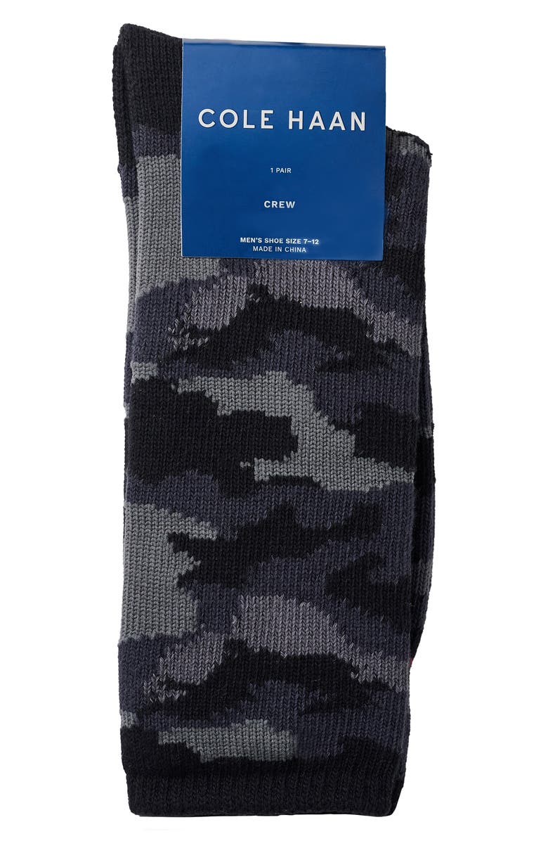 Cole Haan Camouflage Dress Socks, Alternate, color, Black Assorted