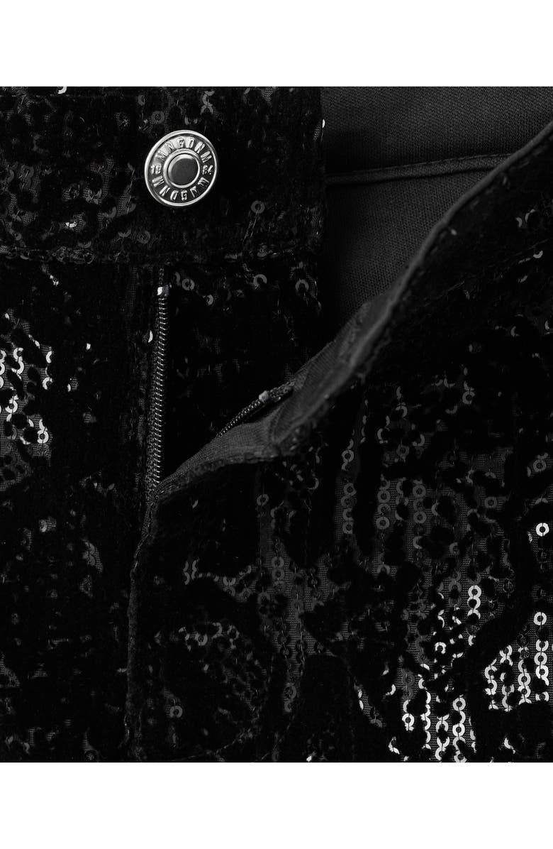 MANGO Sequin Straight Leg Jeans, Alternate, color,