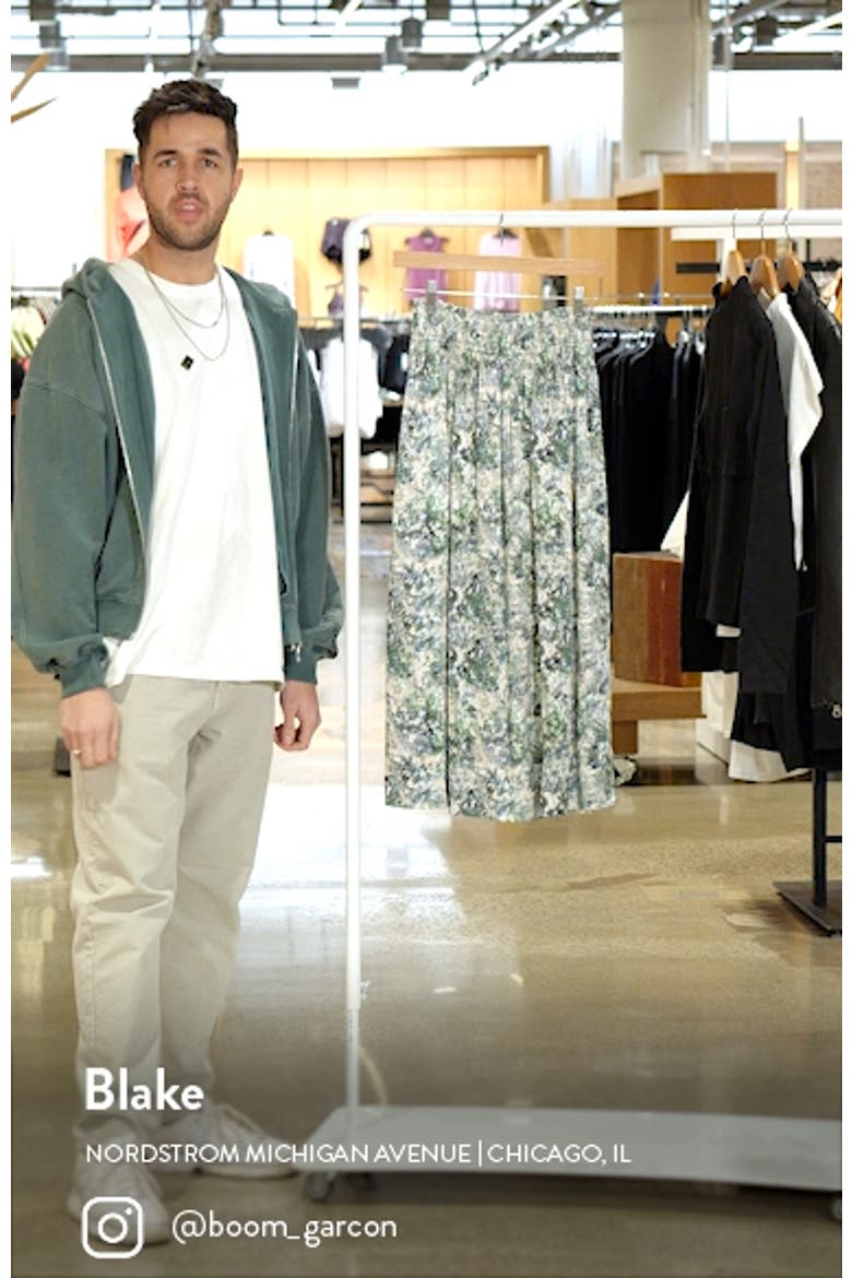 Painted Floral Smock Waist Skirt video