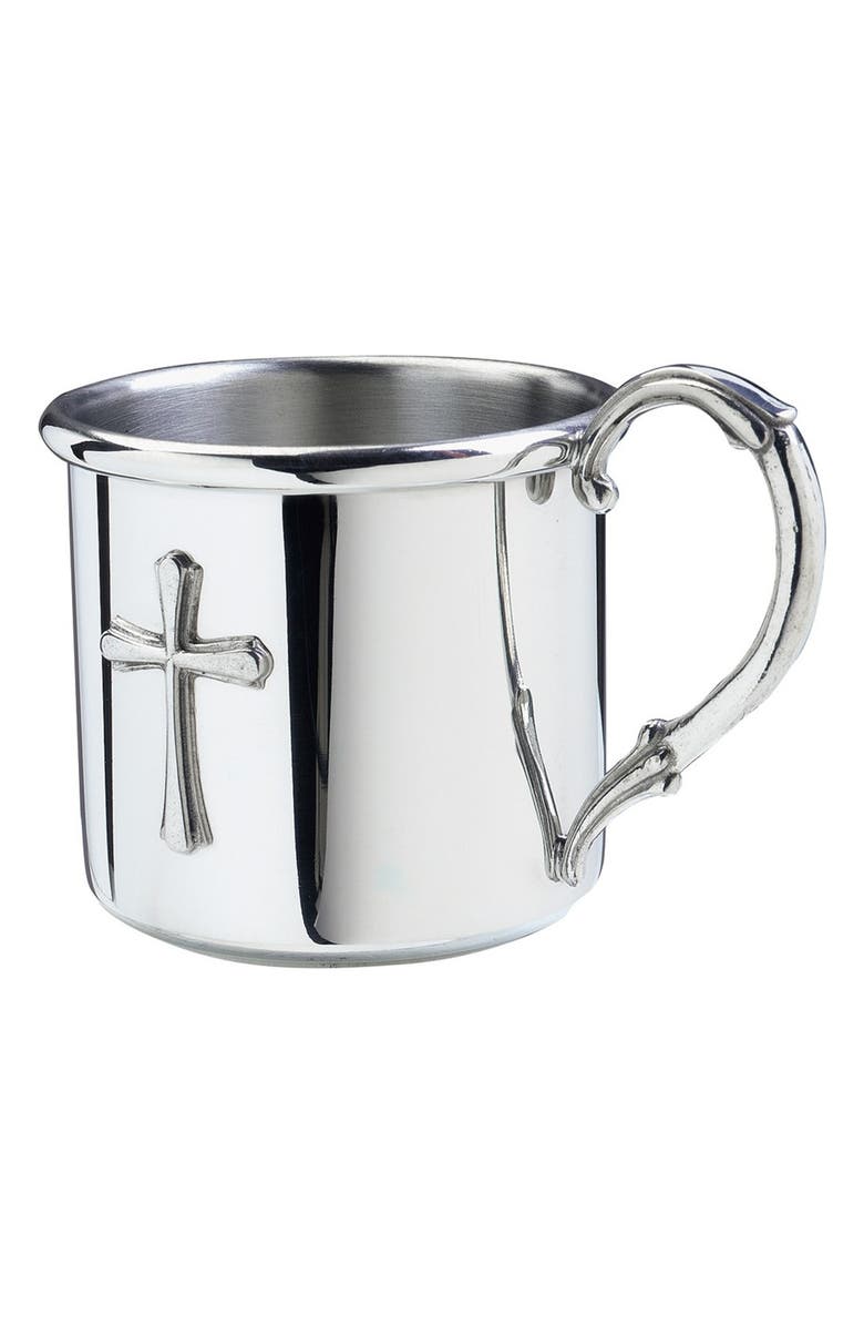Salisbury Pewter Easton Cross Personalized Baby Cup, Main, color, 