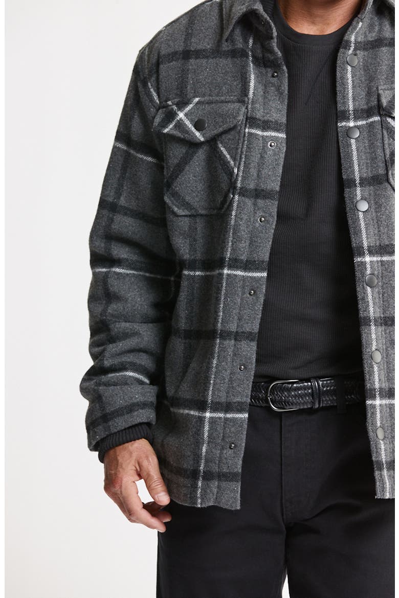 Faux Fur Lined Shirt Jacket, Alternate, color, CHARCOAL PLAID
