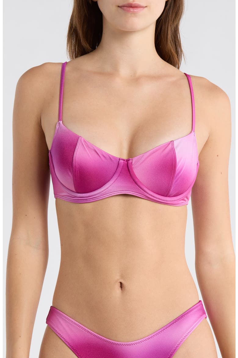 Eden Shine Bralette Bikini Top, Main, color, PLUM