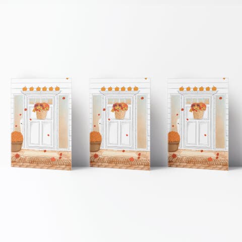 Ghost Front Door Fall/Autumn Greeting Card Pack Sets