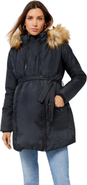 Modern Eternity Maternity Rachel - 3 in 1 Maternity Coat With Belt