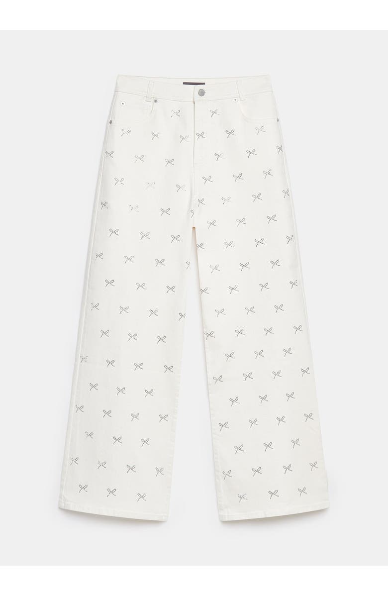 MINT VELVET Embellished Wide Jeans, Alternate, color, White