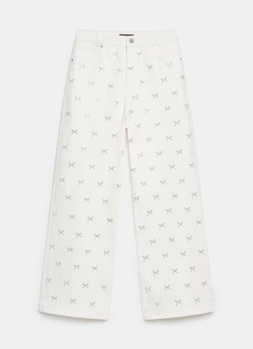 Mint Velvet Embellished Wide Jeans In White