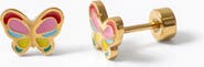 Pip Pop Colorful Butterfly Hypoallergenic Flatback Stud Earrings