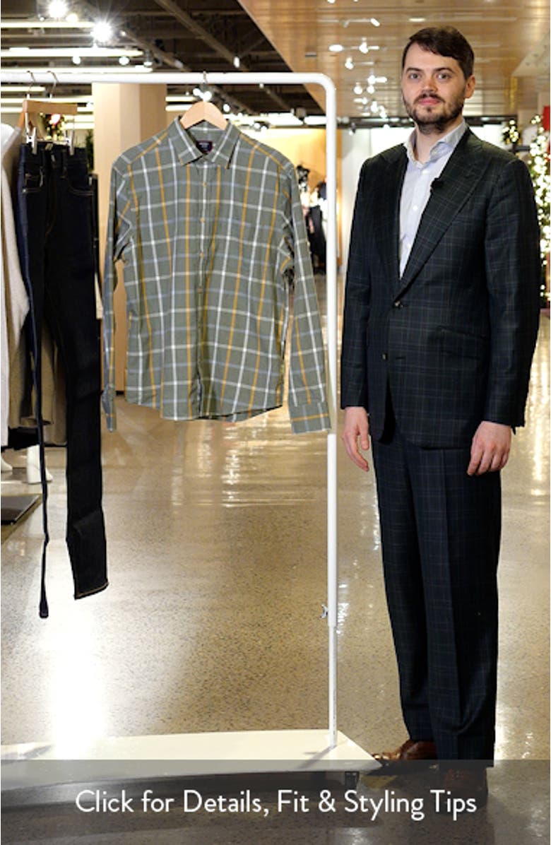 Silva Windowpane Check Cotton Flannel Button-Up Shirt, sales video thumbnail