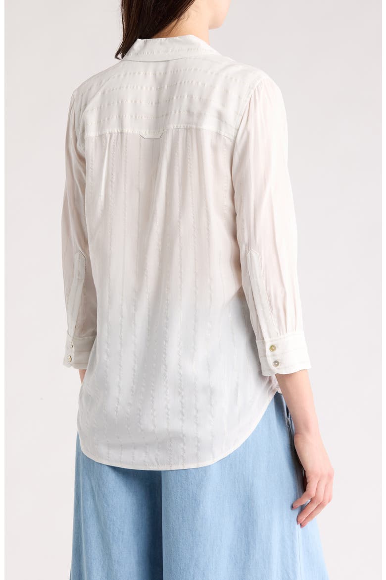 Camille Button-Up Shirt, Alternate, color, IVORY/ GOLD STRIPE