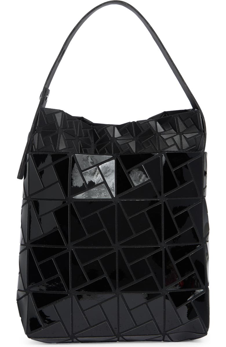 PATRIZIA LUCA Double Layer Box Pattern Shoulder Bag, Alternate, color, Black/ Black