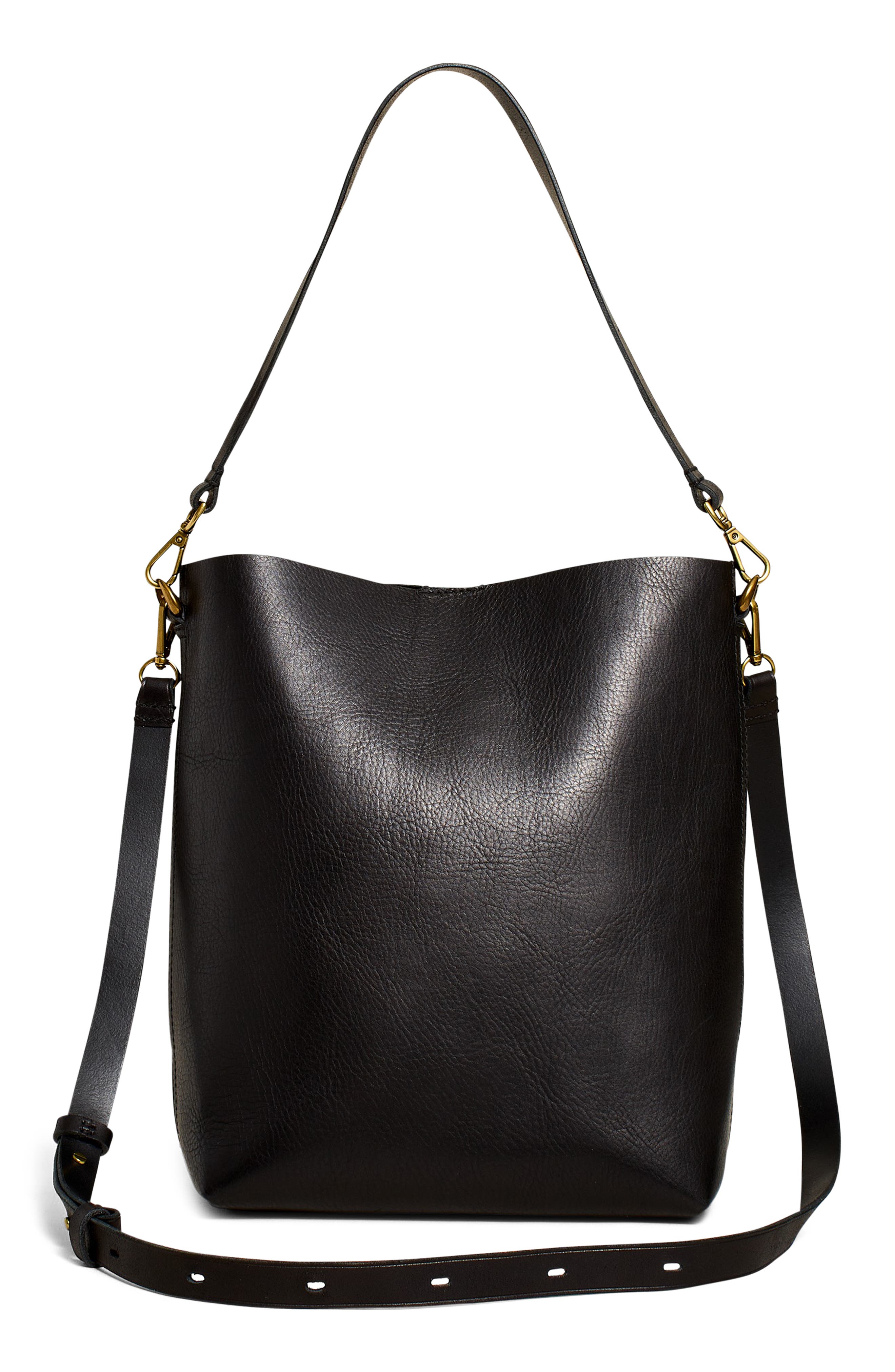 Madewell The Transport Leather Bucket Bag, Main, color, 