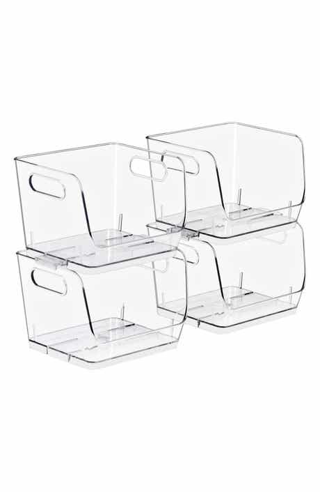 Set of 4 Stackable Open Front Bins