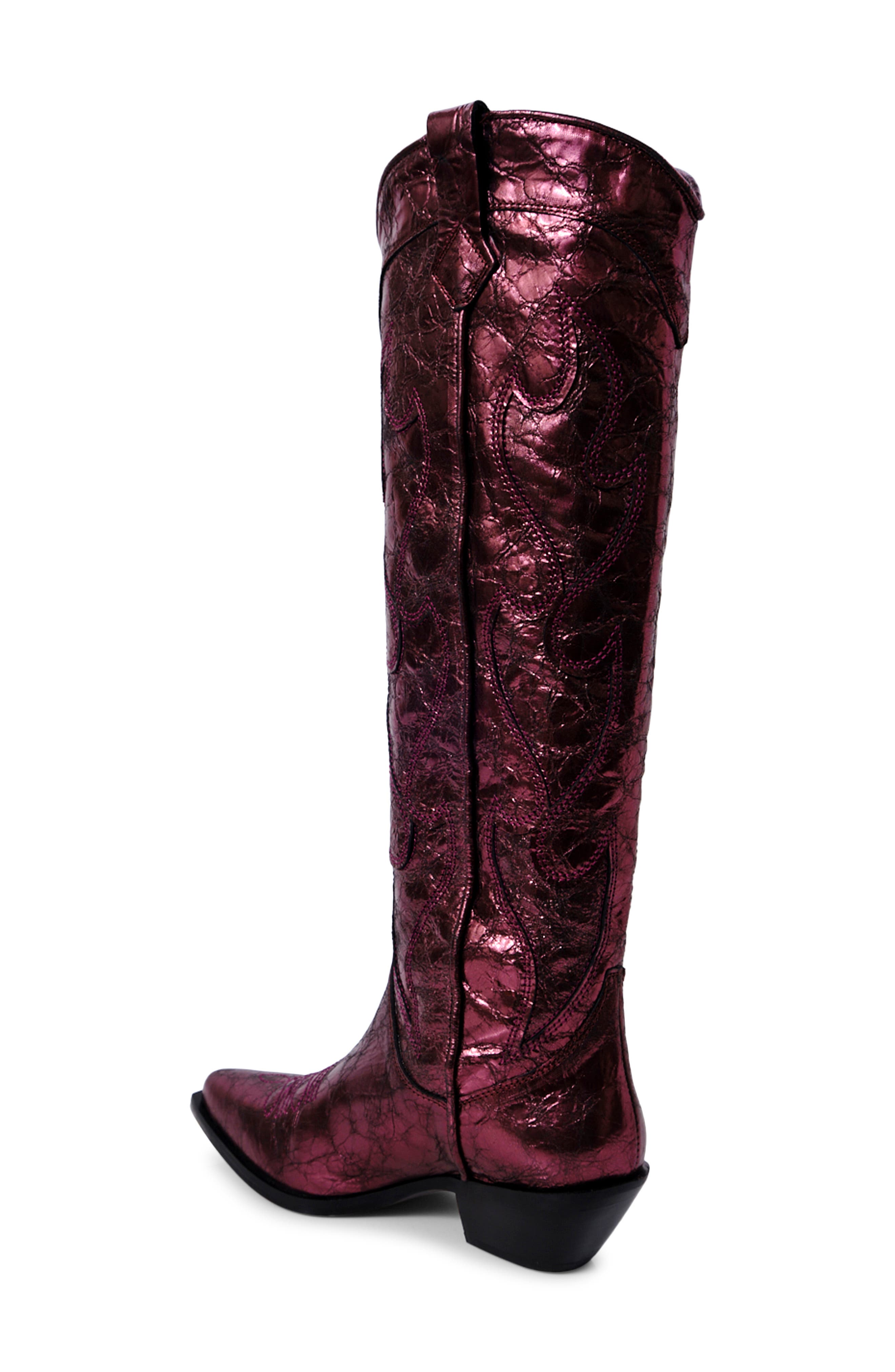 Free People Moody Metallic Western Boot, Alternate, color, 
