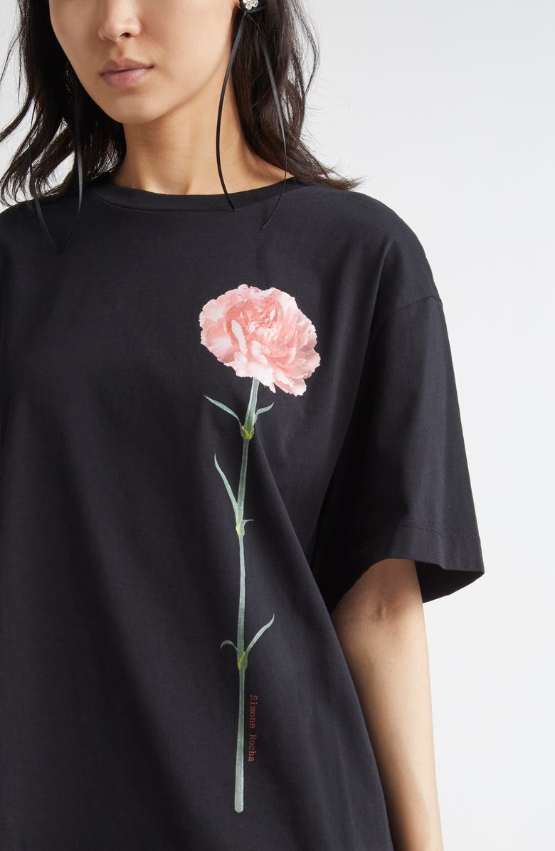 Simone Rocha Carnation Cotton Graphic T-Shirt, Alternate, color, 