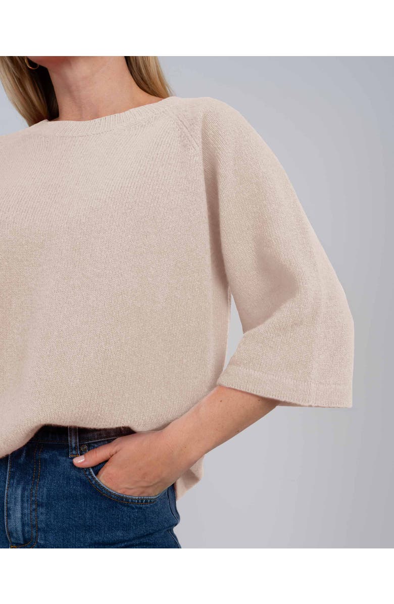 Kettlewell Maisie 3/4 Sleeve Round Neck Sweater, Alternate, color, Champagne Marl