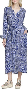 APNY Mix Print Long Sleeve Dress