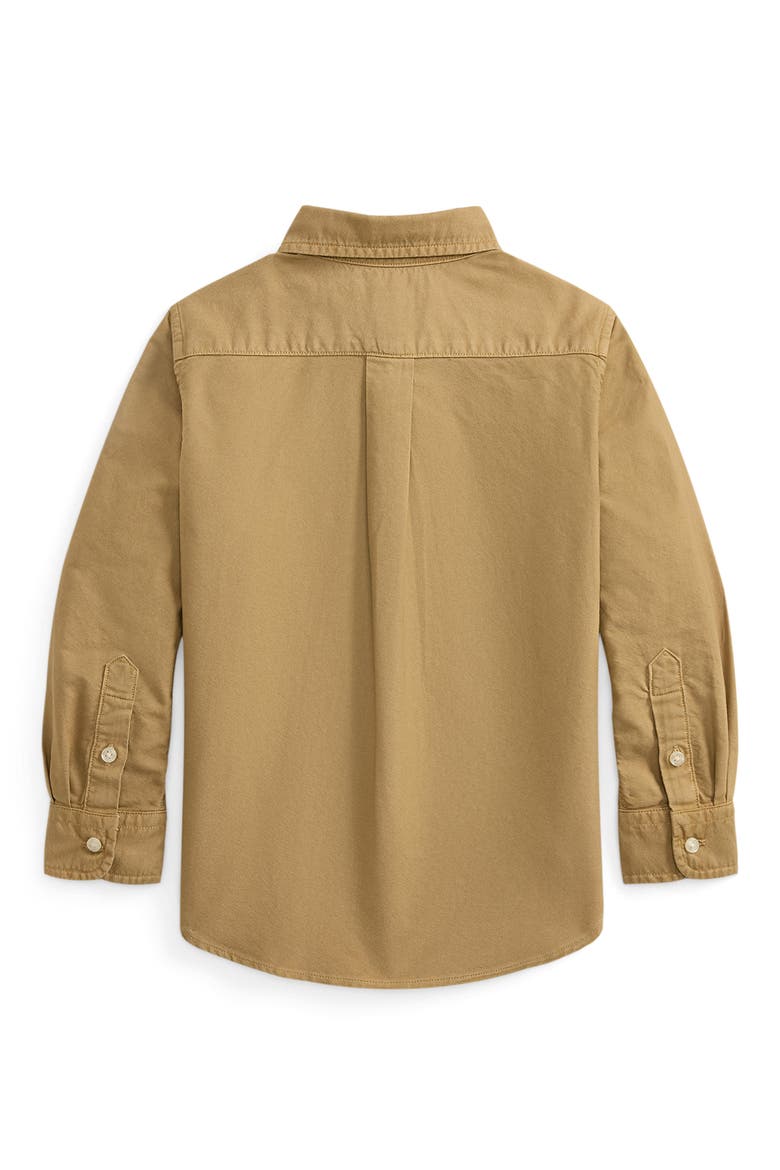 Kids' Long Sleeve Oxford Button-Down Shirt, Alternate, color, CAMEL