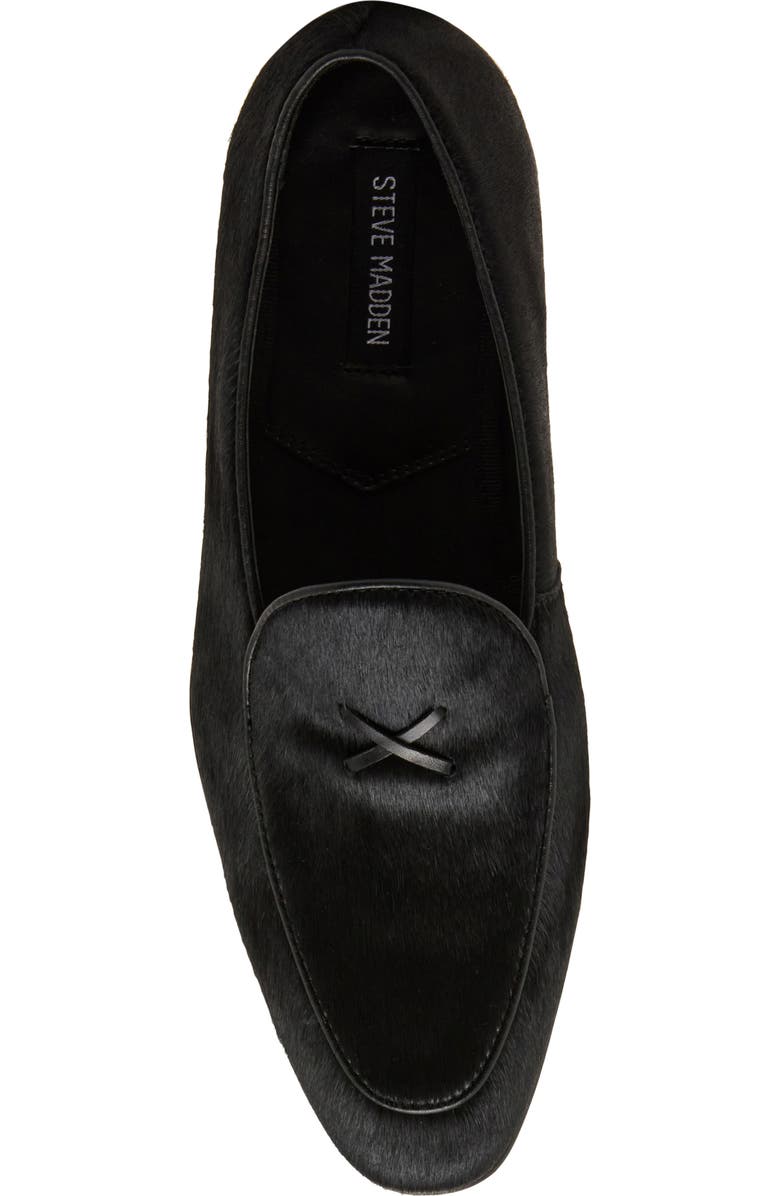 Steve Madden Lanette Genuine Calf Hair Loafer, Alternate, color, Black