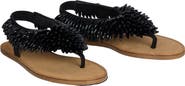 Balmain Flat sandals in suede and beads