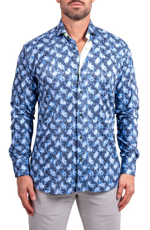 Einstein Stretch Ascension Contemporary Fit Button-Up Shirt