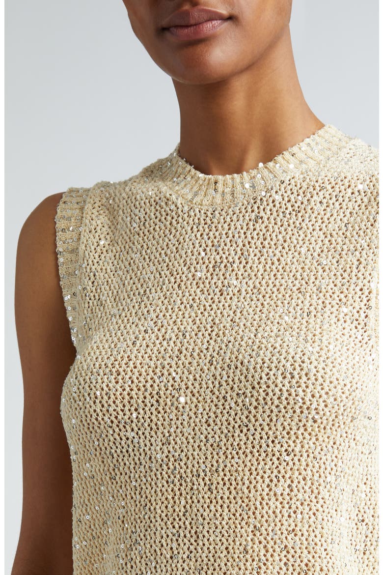 Journey Sequin Sleeveless Sweater, Alternate, color, HERITAGE WHITE